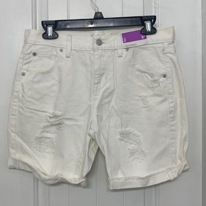 White denim Bermuda shorts